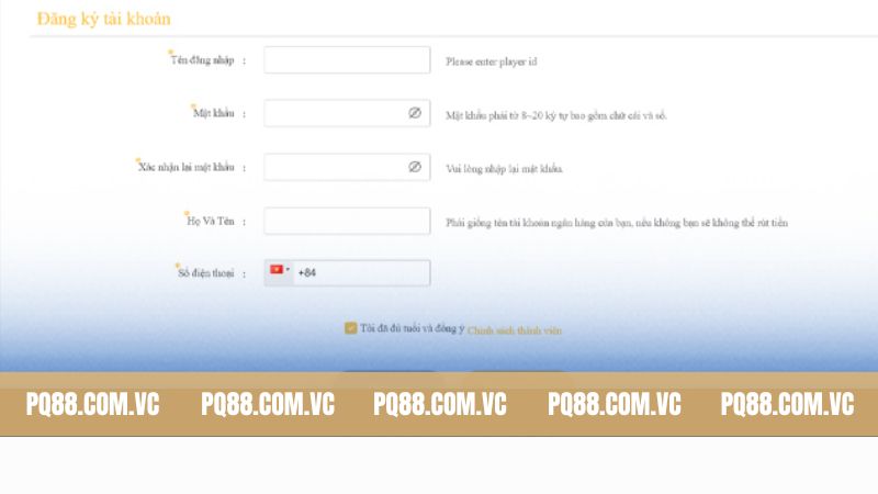 Đăng Ký PQ88 - Trải Nghiệm Thế Giới Cá Cược Đẳng Cấp Hàng Đầu 3 Quy trình đăng ký PQ88 đơn giản và an toàn nhất